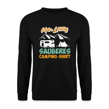 Letztes sauberes Camping Shirt - Unisex Pullover - Schwarz - Vorne - Alina (178cm) & Michal (187cm)