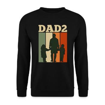Vater 2 Kinder Papa 2 Söhn 2 Töchter Herren - Unisex Pullover - Schwarz - Vorne - Alina (178cm) & Michal (187cm)
