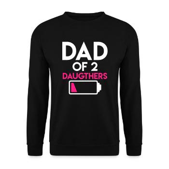 Vater 2 Töchter Papa 2 Kinder - Unisex Pullover - Schwarz - Vorne - Alina (178cm) & Michal (187cm)