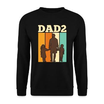 Vater 2 Kinder Papa 2 Söhn 2 Töchter Herren - Unisex Pullover - Schwarz - Vorne - Alina (178cm) & Michal (187cm)