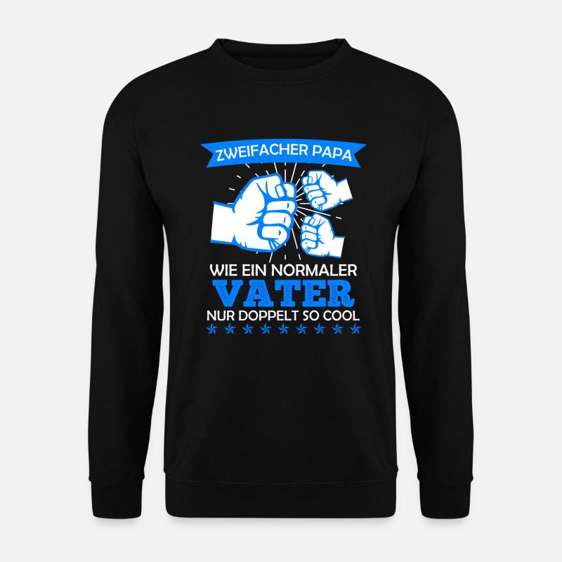 Zweifacher Vater doppelt so cooler Papa 2 Kinder - Unisex Pullover - Schwarz