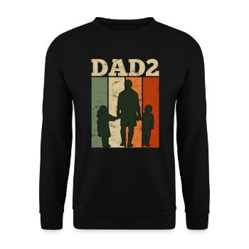 Vater 2 Kinder Papa 2 Söhn 2 Töchter Herren - Unisex Pullover - Schwarz - Vorne - Alina (178cm) & Michal (187cm)