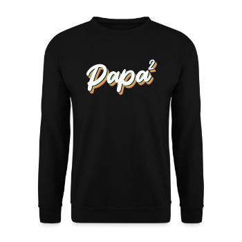 Papa 2 Kinder 2 Töchter 2 Söhne Vater - Unisex Pullover - Schwarz - Vorne - Alina (178cm) & Michal (187cm)