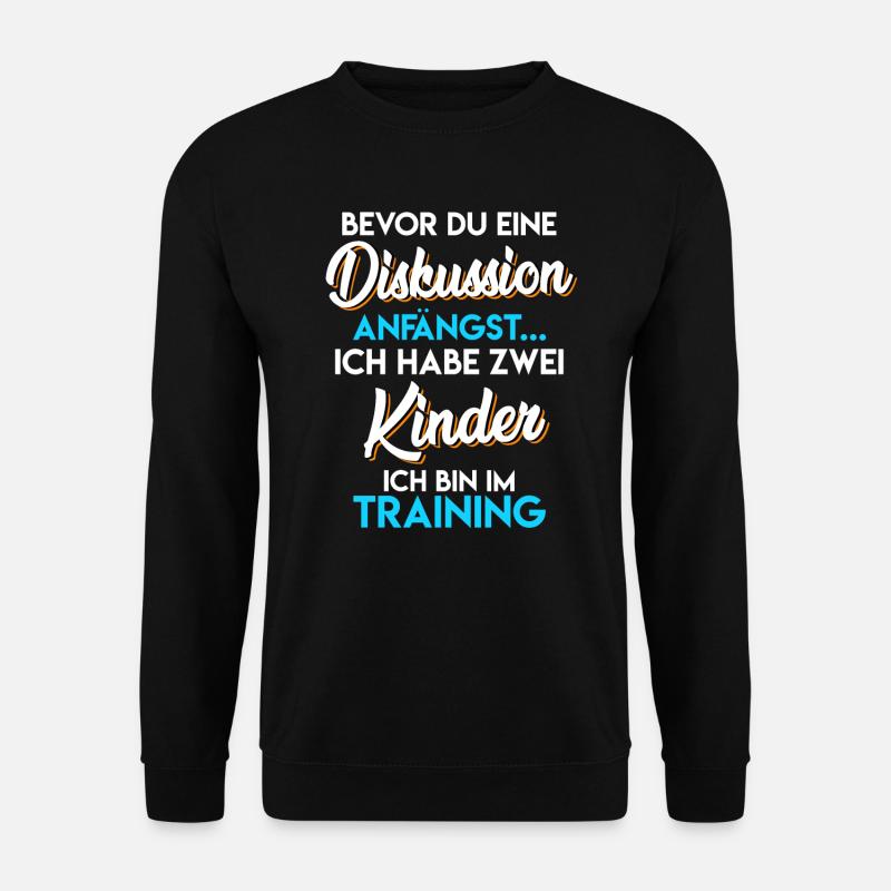 Vater 2 Kinder Papa 2 Kinder - Unisex Pullover - Schwarz