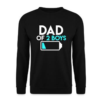 Papa 2 Söhne Vater 2 Kinder - Unisex Pullover - Schwarz - Vorne - Alina (178cm) & Michal (187cm)