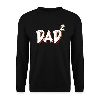 Papa 2 Kinder Zweifacher Vater - Unisex Pullover - Schwarz - Vorne - Alina (178cm) & Michal (187cm)