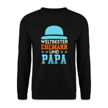 Weltbester Ehemann und Vater Papa - Unisex Pullover - Schwarz - Vorne - Alina (178cm) & Michal (187cm)