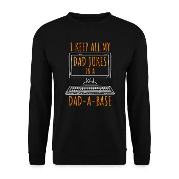 Je garde toutes les blagues de papa dans un Papa Witze - Sweat-shirt Unisexe - noir - Devant - Alina (178cm) & Michal (187cm)