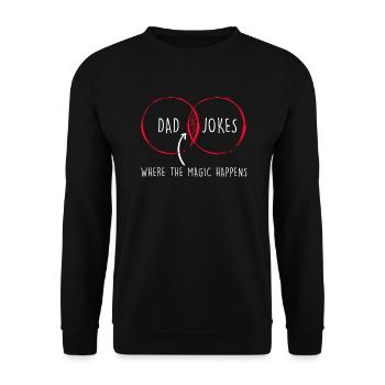 Dad Jokes Van Diagram Papa Jokes - Unisex Sweatshirt - black - Front - Alina (178cm) & Michal (187cm)