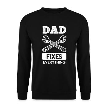 Dad repairs all hobbyists - Unisex Sweatshirt - black - Front - Alina (178cm) & Michal (187cm)