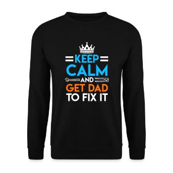 Get Dad to fix it Papa fixes the - Unisex Sweatshirt - black - Front - Alina (178cm) & Michal (187cm)