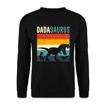 Vintage Papa Saying Dadasaurus Papasururs - Unisex Sweatshirt - black - Front - Alina (178cm) & Michal (187cm)