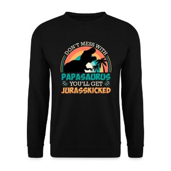 Ne jouez pas avec Papasaurus, vous vous faites jurrasskicked - Sweat-shirt Unisexe - noir - Devant - Alina (178cm) & Michal (187cm)