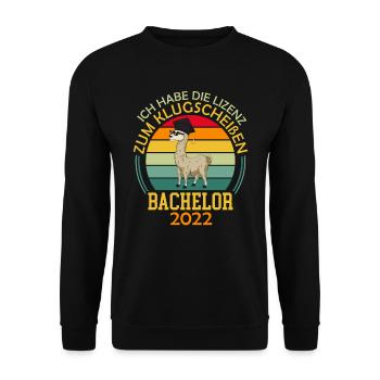 Lizenz zum Klugscheißen Bachelor Abschluss 2022 - Unisex Pullover - Schwarz - Vorne - Alina (178cm) & Michal (187cm)