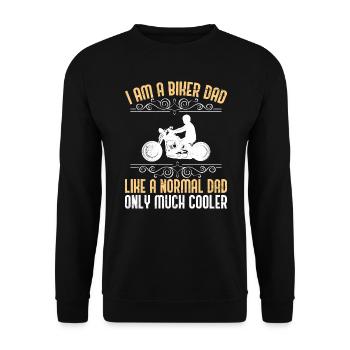Biker Papa Motorrad Vater Motorrad Fahrer - Unisex Pullover - Schwarz - Vorne - Alina (178cm) & Michal (187cm)