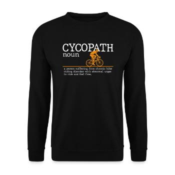 Cycopath Definition Fahrradfahrer Fahrrad - Unisex Pullover - Schwarz - Vorne - Alina (178cm) & Michal (187cm)