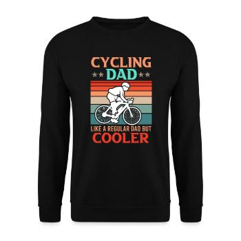 Cycling Dad Fahrradfahrer Papa - Unisex Pullover - Schwarz - Vorne - Alina (178cm) & Michal (187cm)