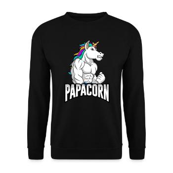 Papacorn Licorne Père-à-être Papa - Sweat-shirt Unisexe - noir - Devant - Alina (178cm) & Michal (187cm)