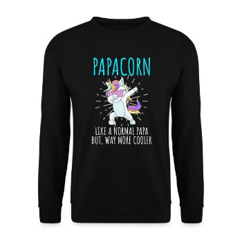 Papacorn cool papa et papa - Sweat-shirt Unisexe - noir - Devant - Alina (178cm) & Michal (187cm)
