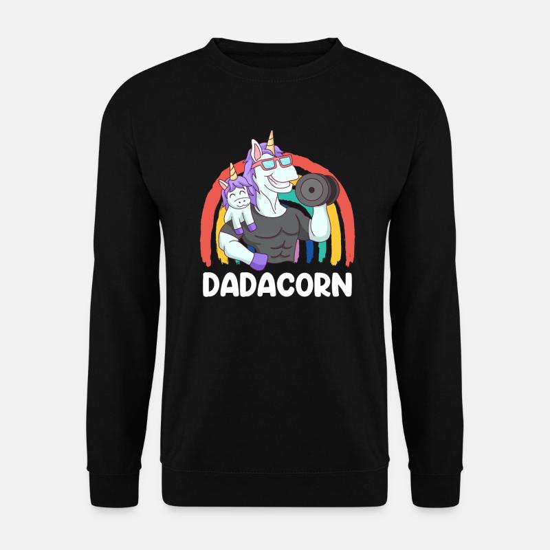 Papa Tochter werdender Papa Bodybuilder Dadacorn - Unisex Pullover - Schwarz
