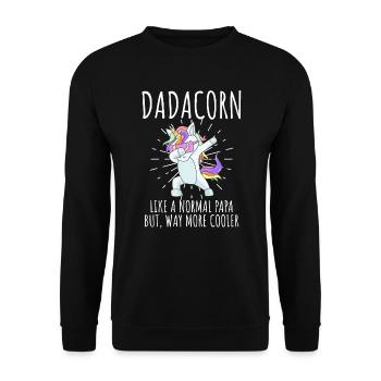Dadacorn cool papa et papa - Sweat-shirt Unisexe - noir - Devant - Alina (178cm) & Michal (187cm)