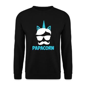Papacorn Papa - Sweat-shirt Unisexe - noir - Devant - Alina (178cm) & Michal (187cm)