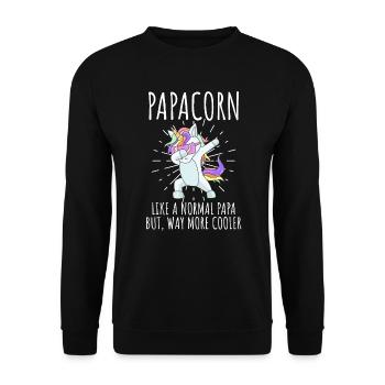Papacorn cool papa et papa - Sweat-shirt Unisexe - noir - Devant - Alina (178cm) & Michal (187cm)