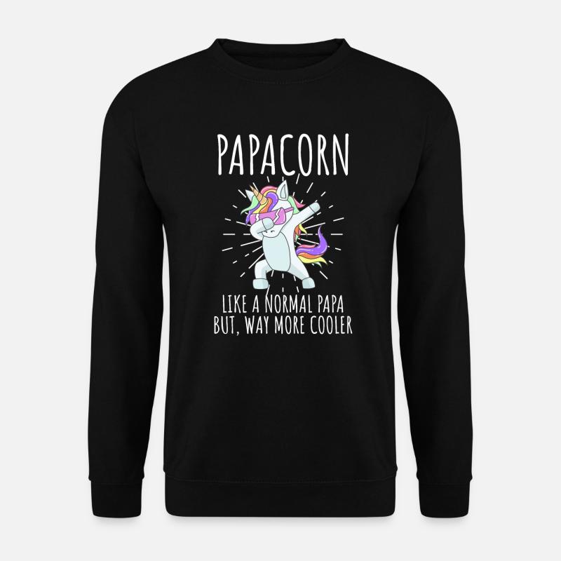 Papacorn cooler Papa und Vater - Unisex Pullover - Schwarz