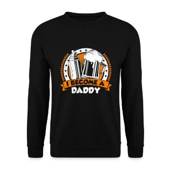 Ich werde Papa 2023 Werdender Papa - Unisex Pullover - Schwarz - Vorne - Alina (178cm) & Michal (187cm)