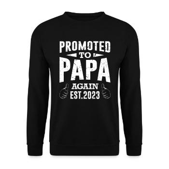 Papa 2 Children Papa again 2023 Papa 2 Children - Unisex Sweatshirt - black - Front - Alina (178cm) & Michal (187cm)