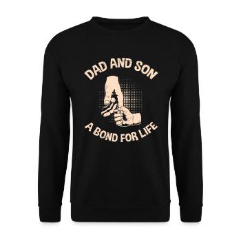 Dad and Son A Bond for Life Papa Sohn - Unisex Sweatshirt - black - Front - Alina (178cm) & Michal (187cm)
