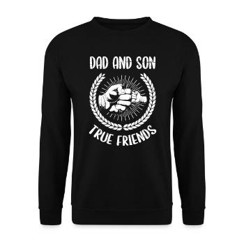 Dad and Son True Friends Papa Sohn - Unisex Sweatshirt - black - Front - Alina (178cm) & Michal (187cm)