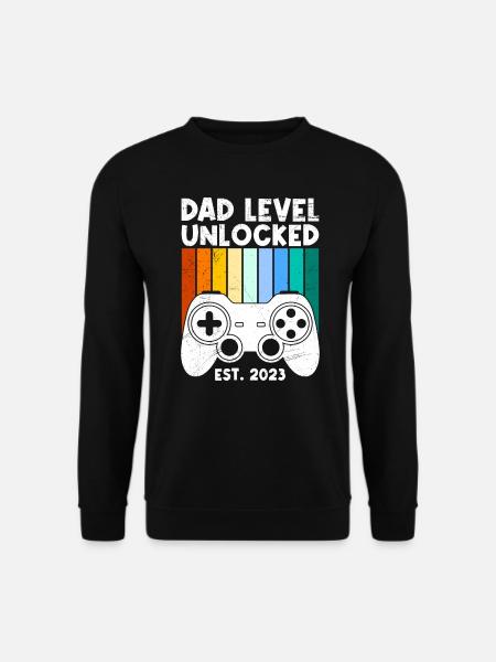 Dad Level unlocked werdender Vater 2023 - Unisex Pullover - Schwarz