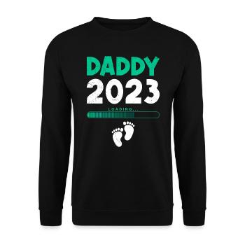 Papa 2023 Papa-à-être 2023 Père - Sweat-shirt Unisexe - noir - Devant - Alina (178cm) & Michal (187cm)