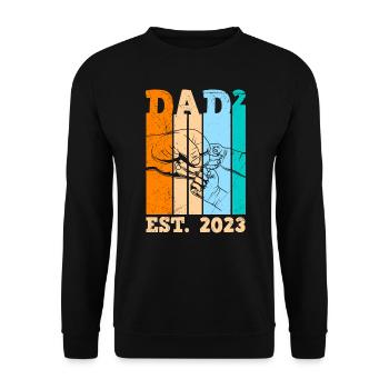 2nd Child 2023 Dad 2 Children Father - Unisex Sweatshirt - black - Front - Alina (178cm) & Michal (187cm)