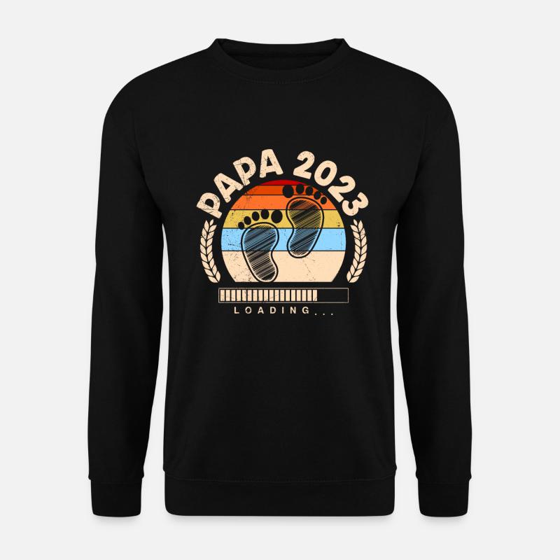 Papa 2023 loading Werdender Papa - Unisex Pullover - Schwarz
