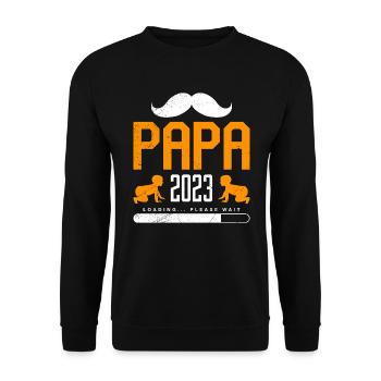 Papa 2023 chargement Papa-à-être 2023 - Sweat-shirt Unisexe - noir - Devant - Alina (178cm) & Michal (187cm)