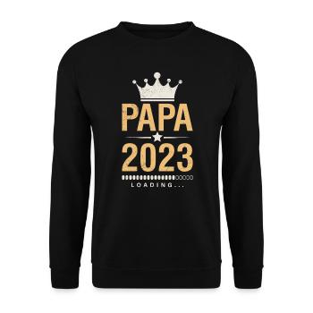 Papa 2023 chargement Papa-à-être 2023 - Sweat-shirt Unisexe - noir - Devant - Alina (178cm) & Michal (187cm)