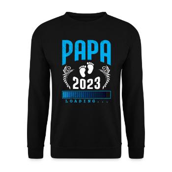 Papa 2023 chargement Papa-à-être 2023 - Sweat-shirt Unisexe - noir - Devant - Alina (178cm) & Michal (187cm)