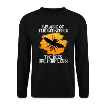 Beware of the beekeeper Bees are harmless Beekeepers - Unisex Sweatshirt - black - Front - Alina (178cm) & Michal (187cm)