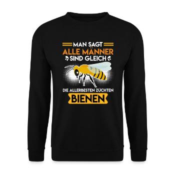 Bienenzüchter Imker Bienen Züchter - Unisex Pullover - Schwarz - Vorne - Alina (178cm) & Michal (187cm)