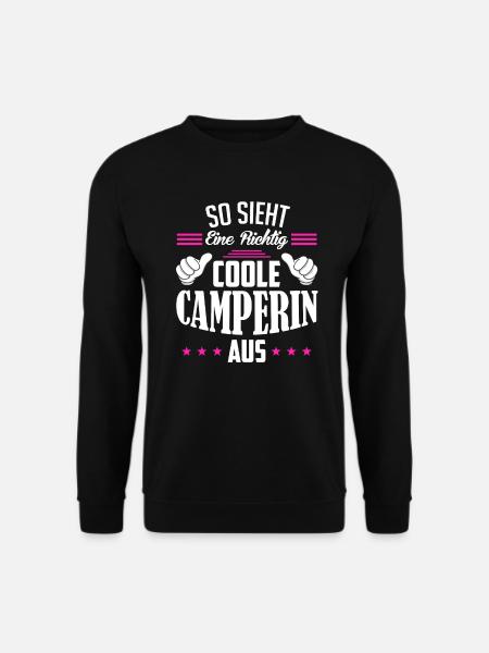 So sieht eine richtig coole Camperin aus Camping - Unisex Pullover - Schwarz