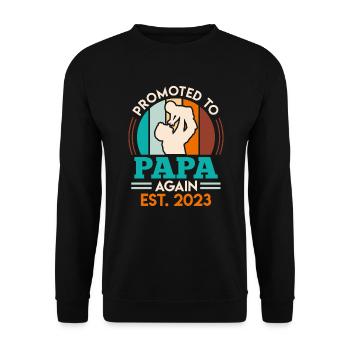 Zweites Kind 2023 Zweifacher Papa 2 Kinder Vater - Unisex Pullover - Schwarz - Vorne - Alina (178cm) & Michal (187cm)