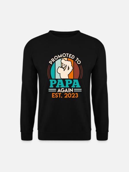 Zweites Kind 2023 Zweifacher Papa 2 Kinder Vater - Unisex Pullover - Schwarz