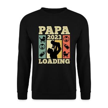 Papa 2023 chargement Papa-à-être 2023 - Sweat-shirt Unisexe - noir - Devant - Alina (178cm) & Michal (187cm)
