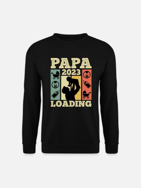 Papa 2023 loading werdender Papa 2023 - Unisex Pullover - Schwarz