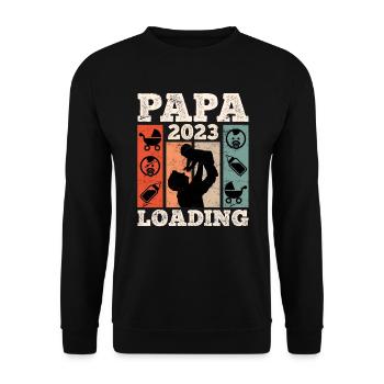 Papa 2023 chargement Papa-à-être 2023 - Sweat-shirt Unisexe - noir - Devant - Alina (178cm) & Michal (187cm)