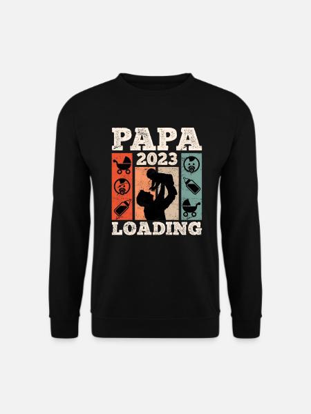 Papa 2023 loading werdender Papa 2023 - Unisex Pullover - Schwarz