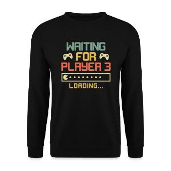 Waiting for Player 3 Baby Birth - Unisex Sweatshirt - black - Front - Alina (178cm) & Michal (187cm)