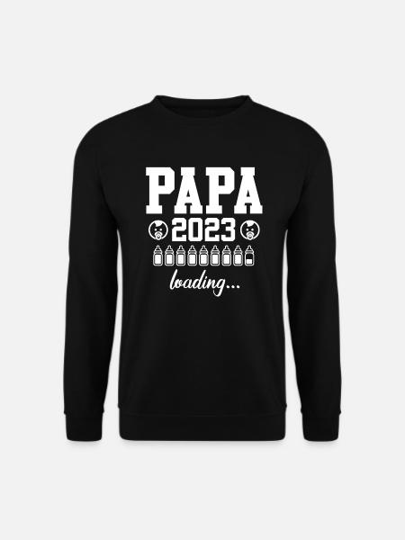 Papa 2023 loading werdender Papa Vater 2023 - Unisex Pullover - Schwarz